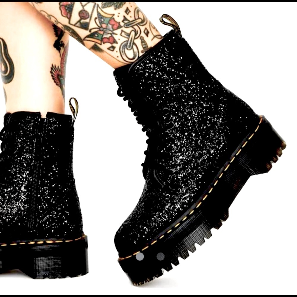 NEW DR MARTENS RARE JADON GLITTER PLATFORM BOOTS - Picture 5 of 16